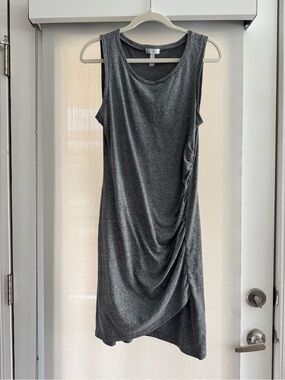 Leith Ruched Tank Dress in Charcoal Gray